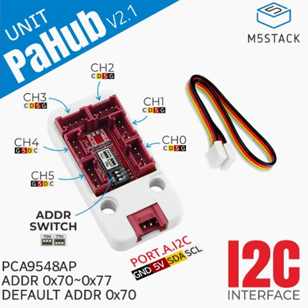 M5Stack PaHUB V2.1 I2C Bus 1 minute 6 expansion Onboard dip switch PCA9548AP