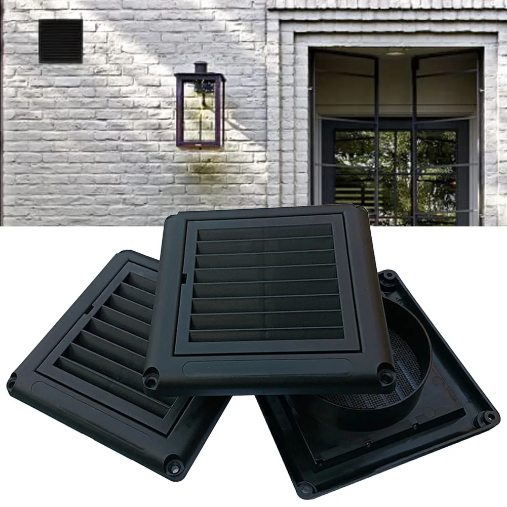 1pc 4/5/6 pouces évent en plastique avec maille carré évent d'échappement intérieur système d'air frais évent noir Grille à persiennes évent pour mur sol
