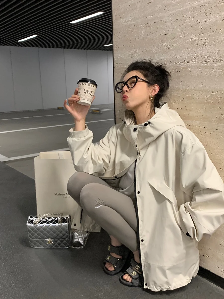 

Весенняя новинка MUKOK: свободная повседневная универсальная женская куртка-жакет в корейском стиле, ветрозащитная, дышащая, для повседневной носки.