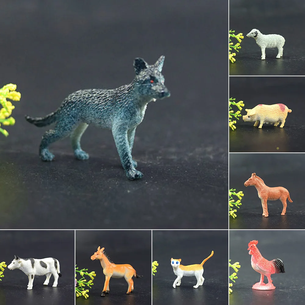 Play Animal Figures Toy 3+ years Farm Plastic 12 pieces Yard 4-6cm Fashionable New 2018 Nobby Fashion Play Animal