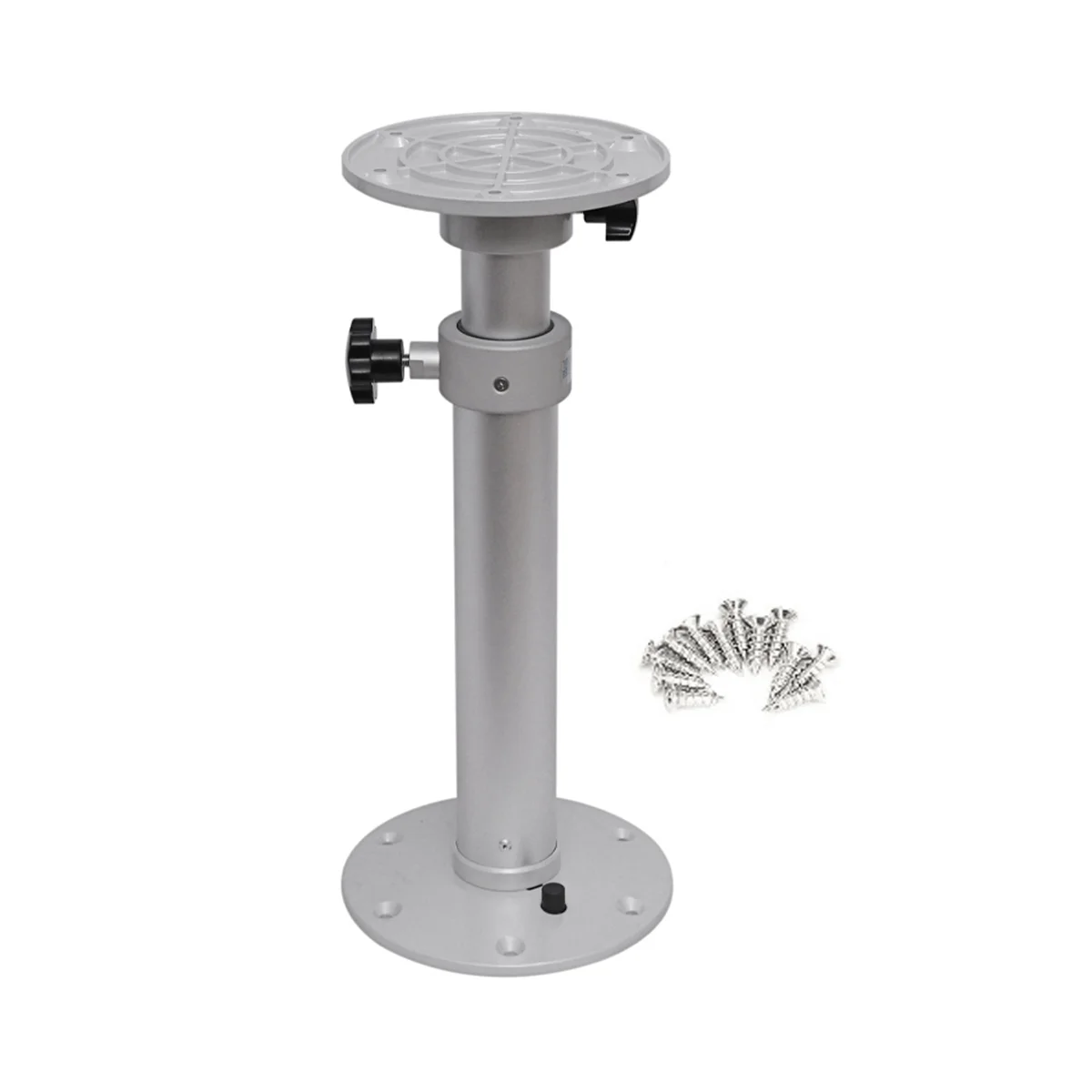 

Adjustable Table Pedestal Detachable Table Base Stand Leg Base Aluminum Alloy Table Base for RV Boat Yacht Silver