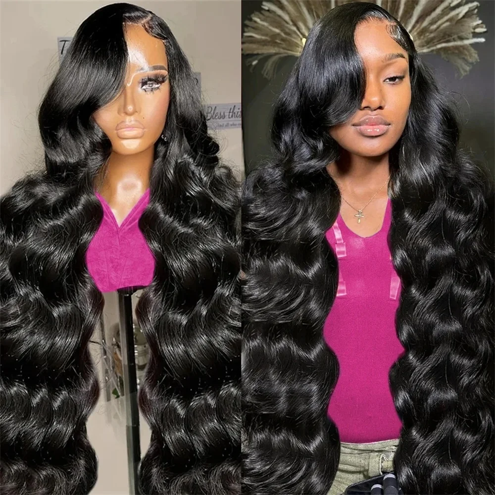 13x4 Body Wave Lace Front Wig Human Hair PrePlucked 36Inch Brazilian Human Hair Lace Frontal Wigs For Women 4x4 Lace Closure Wig