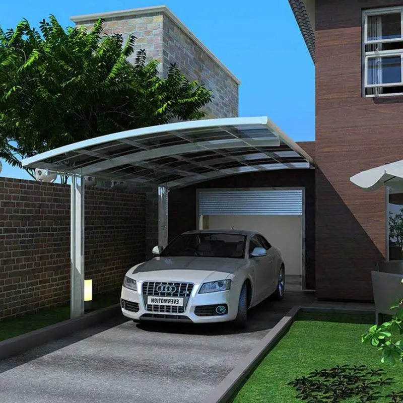 Commercial Durable Recyclable Aluminum Carport Install Against The Wall Outdoor Car Parking High Quality Sturdy Car Shelter