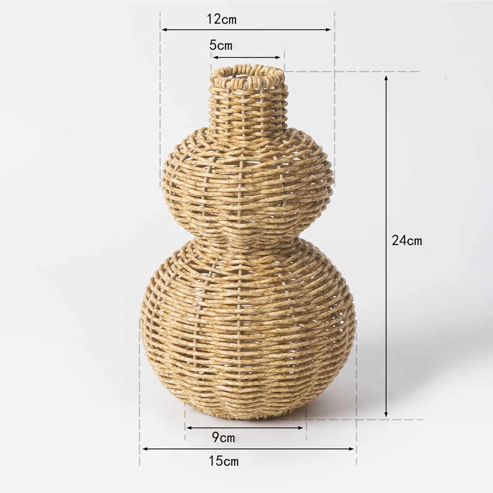 

Woven Flower Vase Versatile Practical Elegant Wear Resistant Rustic Floral Vase for Desktop Bedroom Office Table Living Room