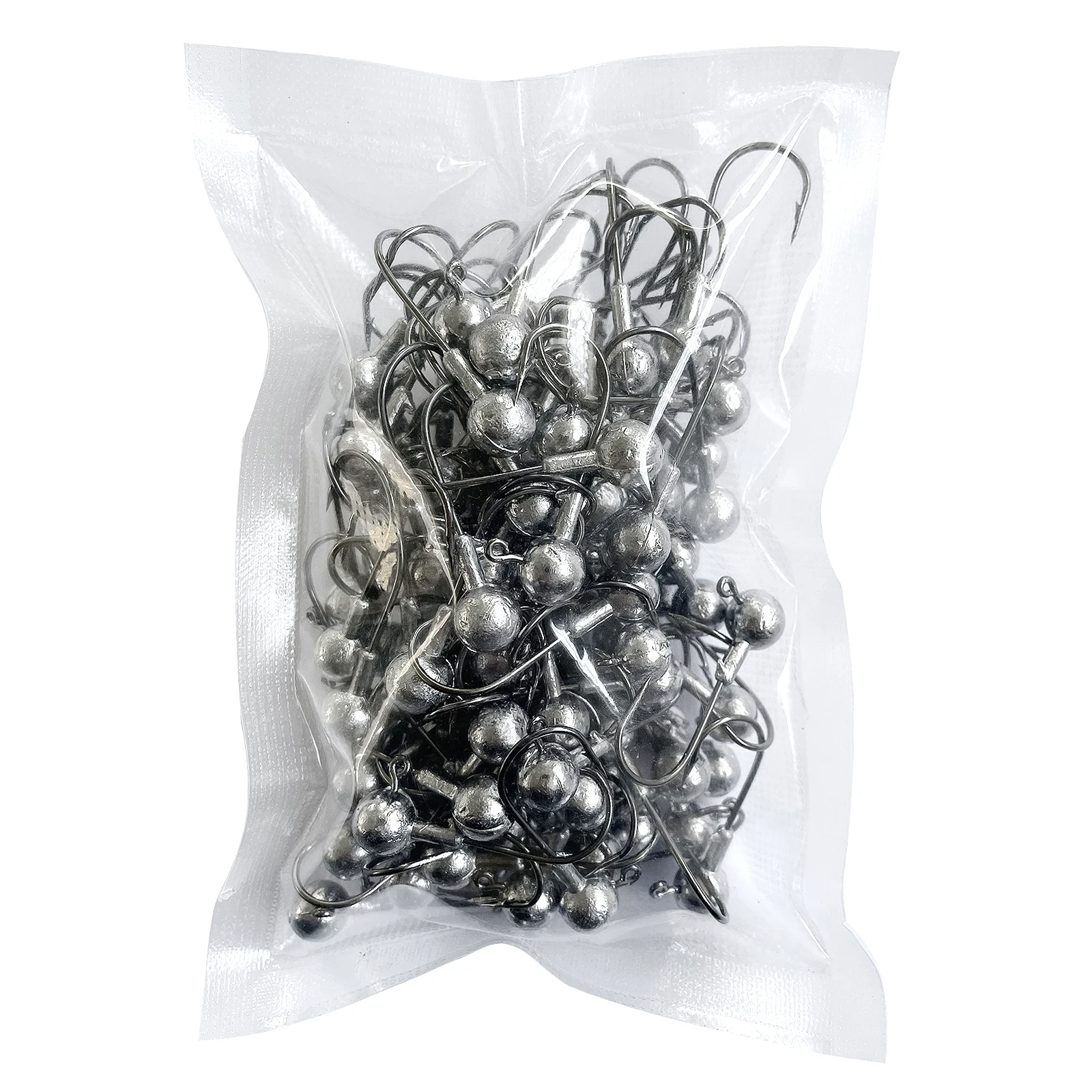 

FREE FISHER 50pcs/Pack Unpainted Jig Lead Heads Sinker 1-14g Round Fishing Jig Hooks Set for Bass Trout Saltwater/Freshwater