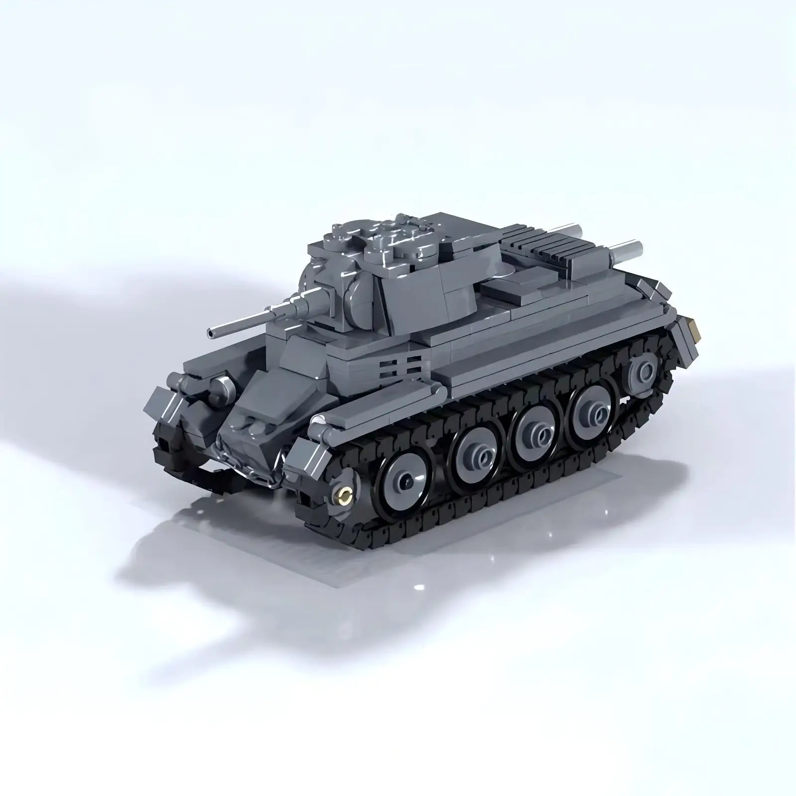 MOC Military Series Tracked Armored Vehicle Building Blocks Set Soviet BT-7 Light Tank Model Children's Puzzle Toy Birthday Gift