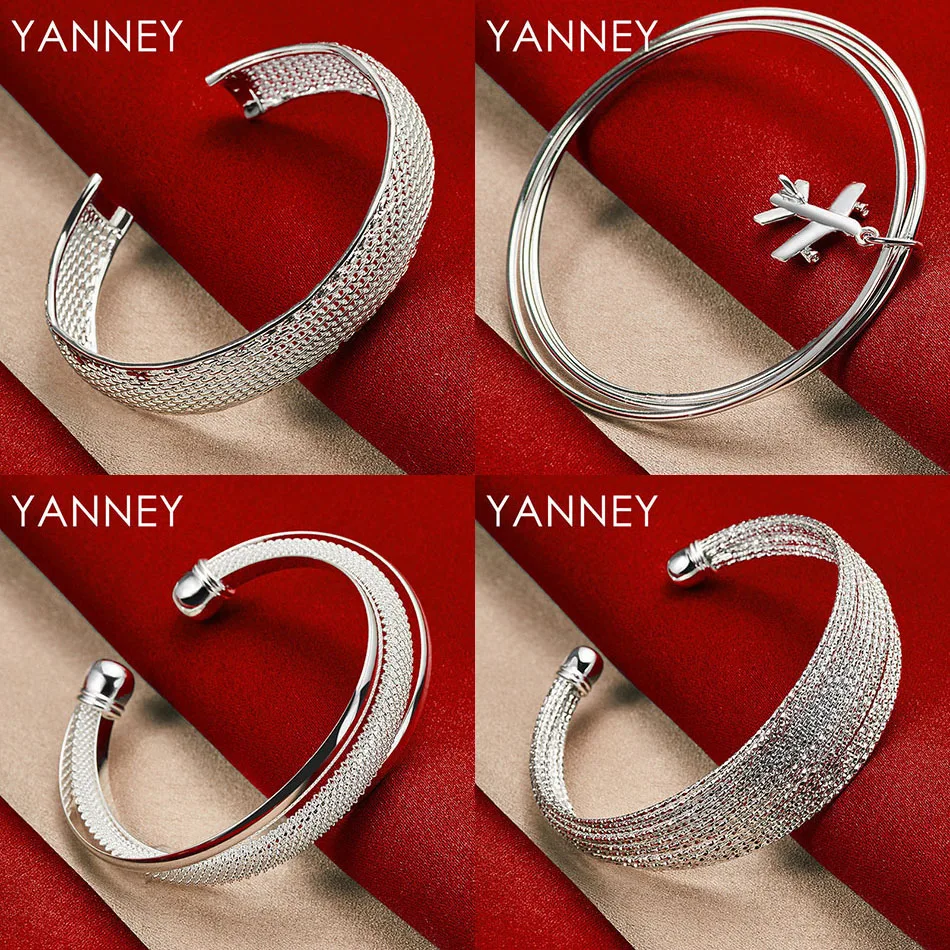 

Charm 925 Sterling Silver Exquisite Braided Airplane Bracelet Women Fashion Wedding Party Gift Accessory