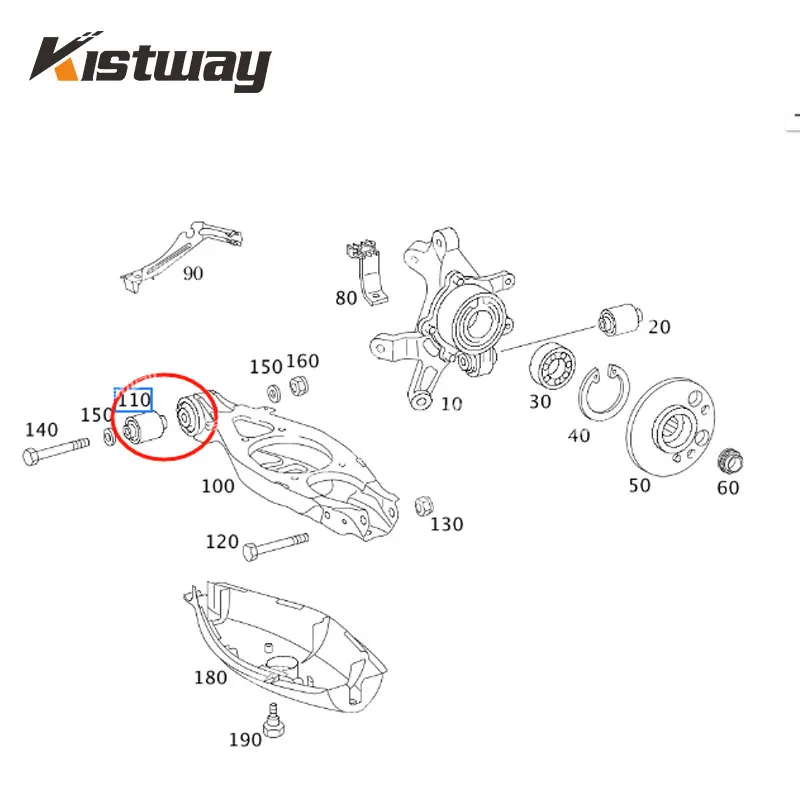 2PCS Rear Control Arm Bushing Set For Mercedes Benz W203 CL203 S203 CLK C209 A209 R171 A2023520165 A1243528465 A1243527065