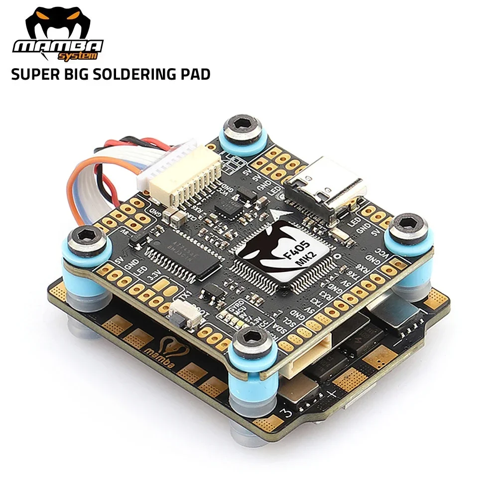 

DIATONE MAMBA F405 MK2 V2 (ICM42688P) Контроллер полета с BLHeli_S F40/ F55_BLS 4in1 ESC Dshot 300-1200 3-6S для RC FPV Drone