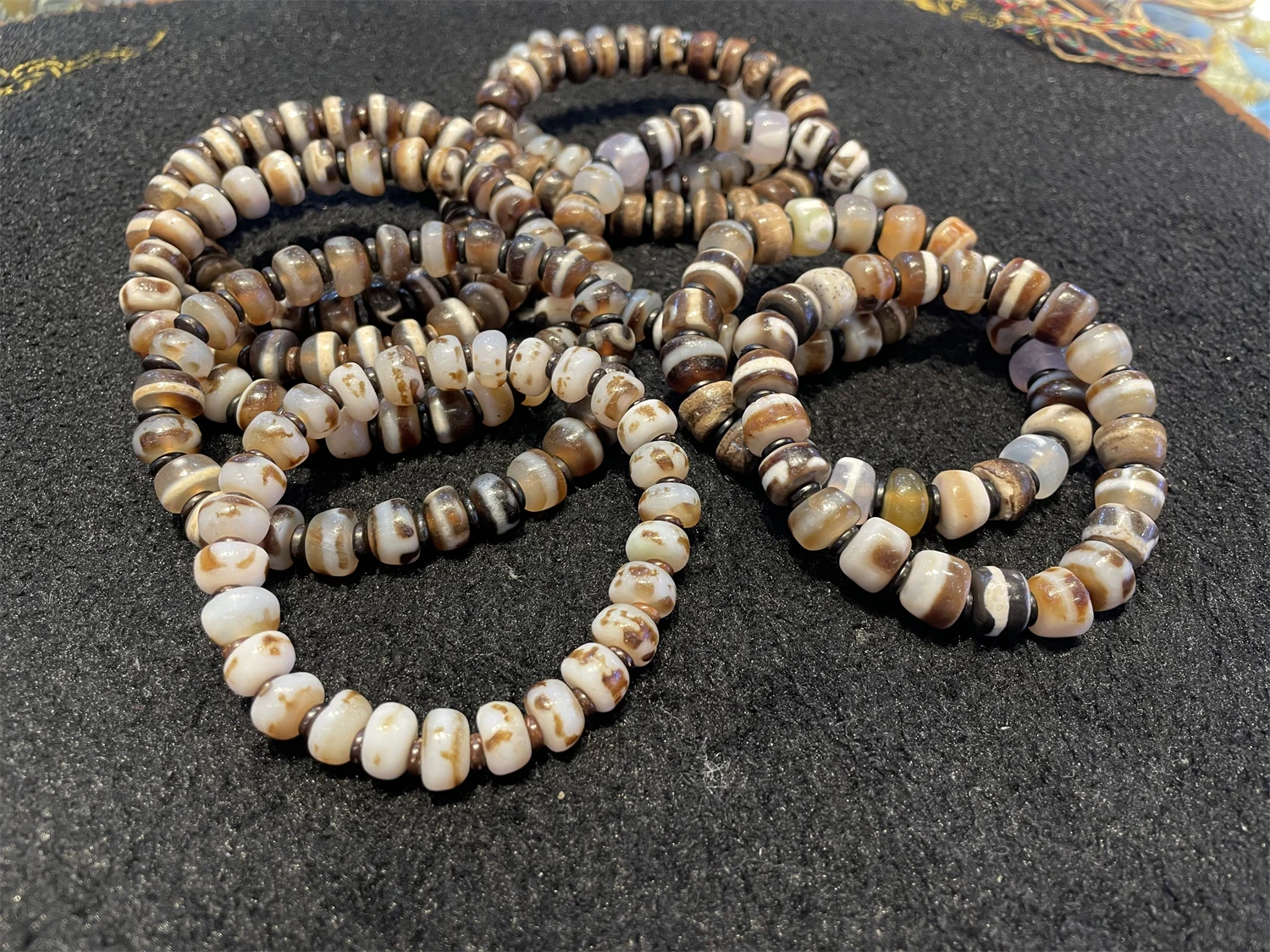 10pcs/lot Natural old Agate Dzi Broken Bead Septums beads Bracelet Wholesale Ethnic style bracelet Men's and women's models