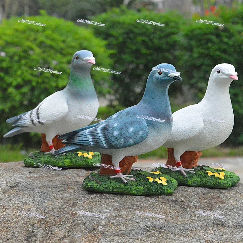 Garden Garden Decoration Animal White Pigeon Ornament Creative Home Props Resin Bird Home Model Crafts