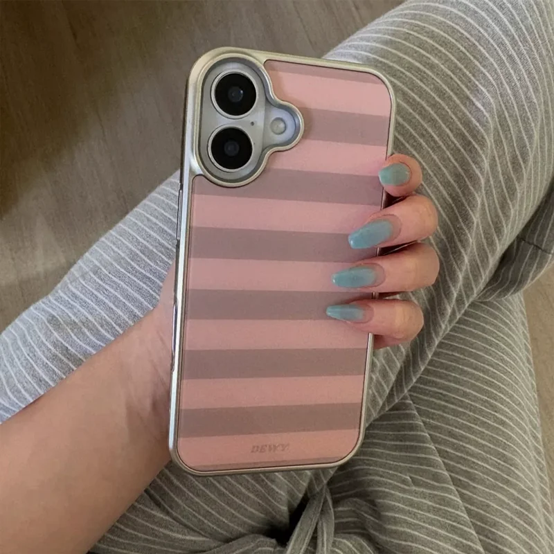 Korean Ins Simple Gentle Versatile Contrasting Color Stripes Phone Case For Samsung S26 PLUS 25 EDGE 24 FE 23 ULTRA Cover view 2