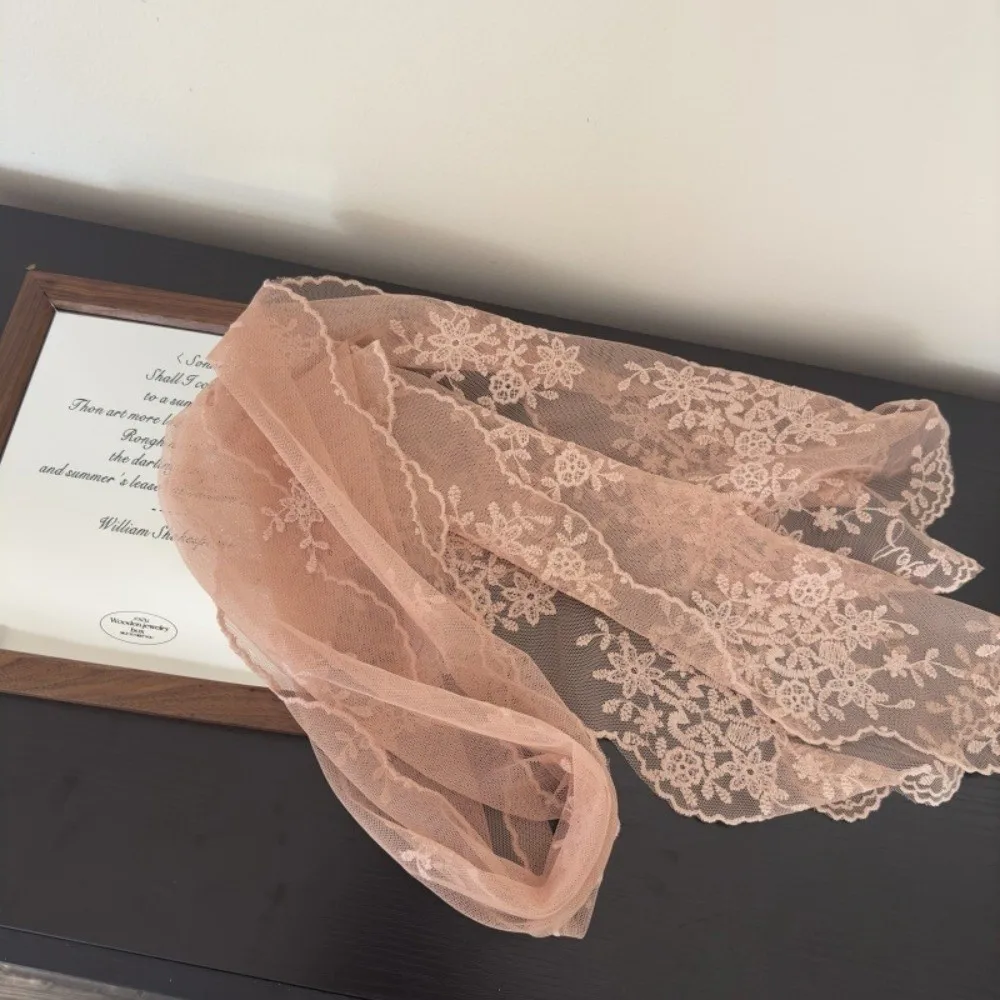 

Универсальная элегантная вышитая повязка на голову во французском стиле, 140×30 см, тонкий шарф с цветочным узором для женщин