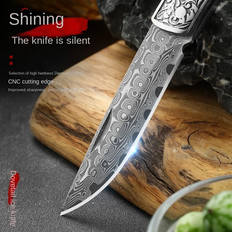 1PC sharp multi-purpose outdoor fruit knife, stainless steel kitchen camping folding knife, portable EDC pocket knife