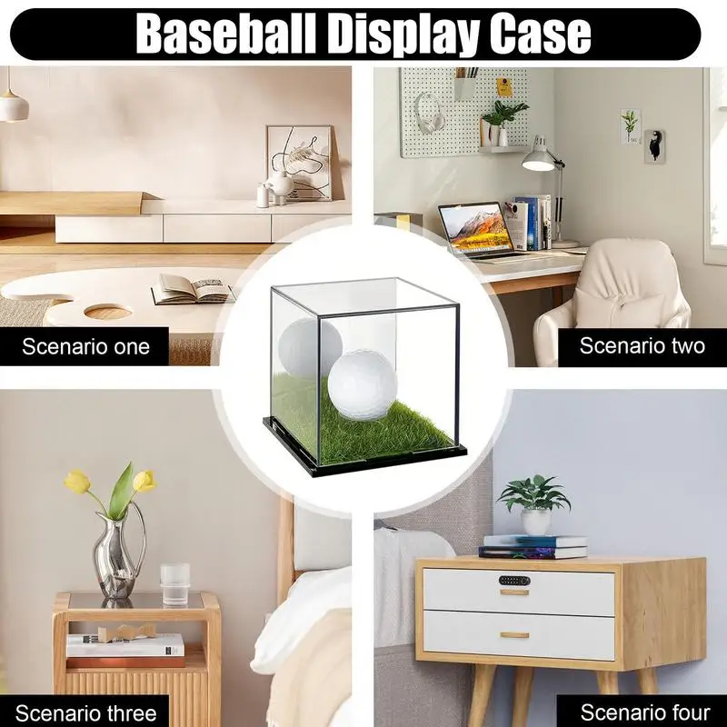 Clear Golf Ball Case 2X Acrylic Single Golf Ball Cube Display Box  Square Display Holder Stand Small Showcase Box ﻿