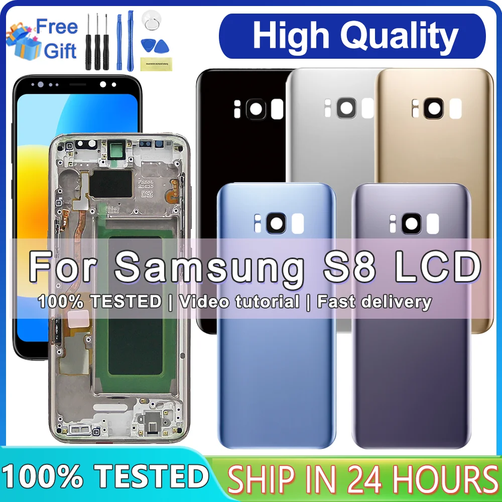 

TFT Display S8 with frame Replacement, for Samsung Galaxy S8 G950 G950F SM-G950FD Lcd Display Touch Screen Digitizer Assembly