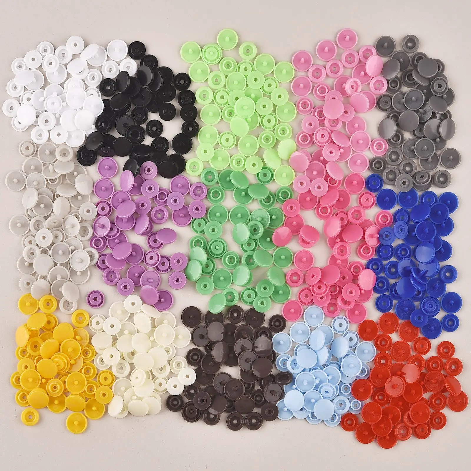 20pcs/Bag Round Plastic Snaps Button Fasteners T5 Bag Folder Dark Buckle Button Resin Garment Accessories For Clothes