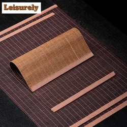 Japanese Bamboo Woven Tea Table Mats Ancient Teacup Coaster Set Drink Coaster Dinner Table Cloth Mat Chinese Tea Set Ornaments