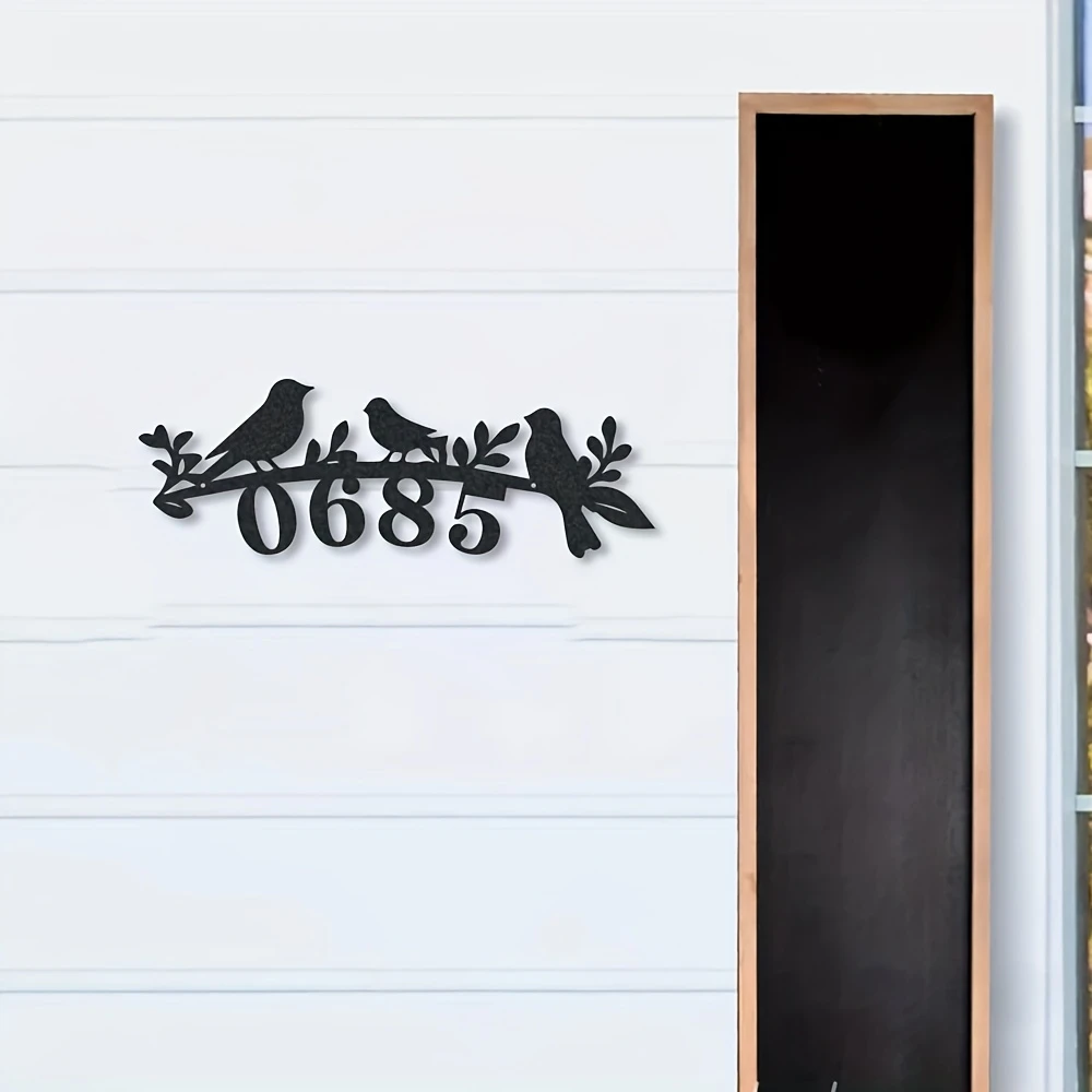 Custom Metal Door Plaque with Personalized Family Name Double Bird External Address _ Durable Metal Door Plaque for Houses_Apart