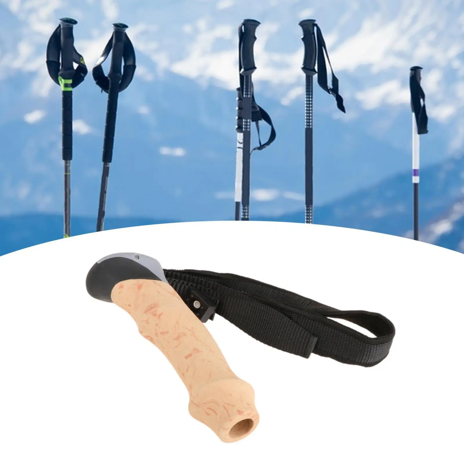 Cane Hand Grip Trekking Rod Handle Antishock Replacement Men Women Wanderstock