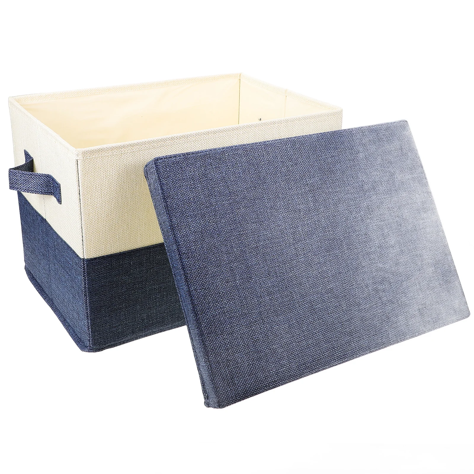 

Cotton Cloth Storage Bin Foldable Handles Multiuse Sundries Organizer Desk Book Container Decorative Basket