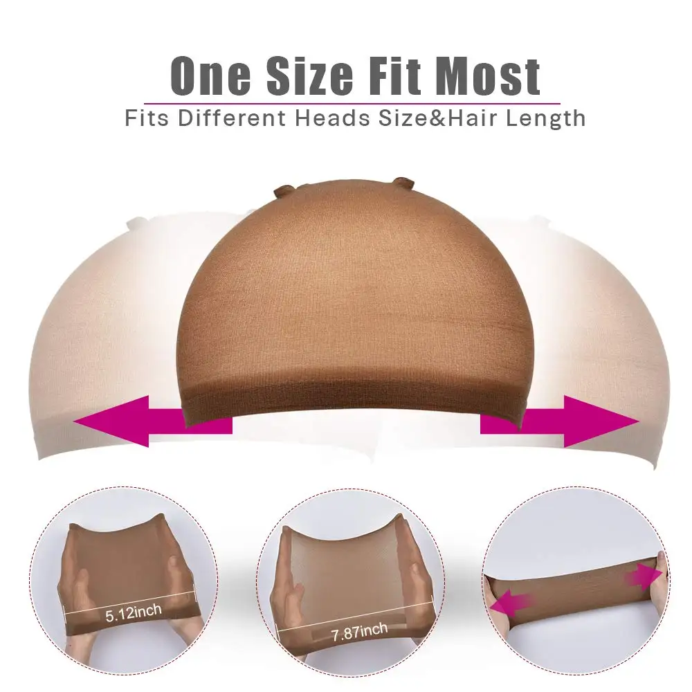 2 PCS Wig Caps,  for Women Non Slip,Stocking Wig Caps for Lace Front, Brown and Light Brown & Black for Women Girl Men