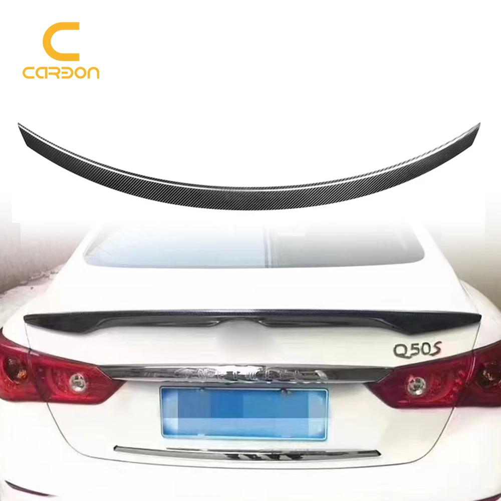 For Infiniti Q50 Q50S 2014+ Carbon Fiber Japanese Style Rear Spoiler Rear Trunk Spoiler Lip Wing