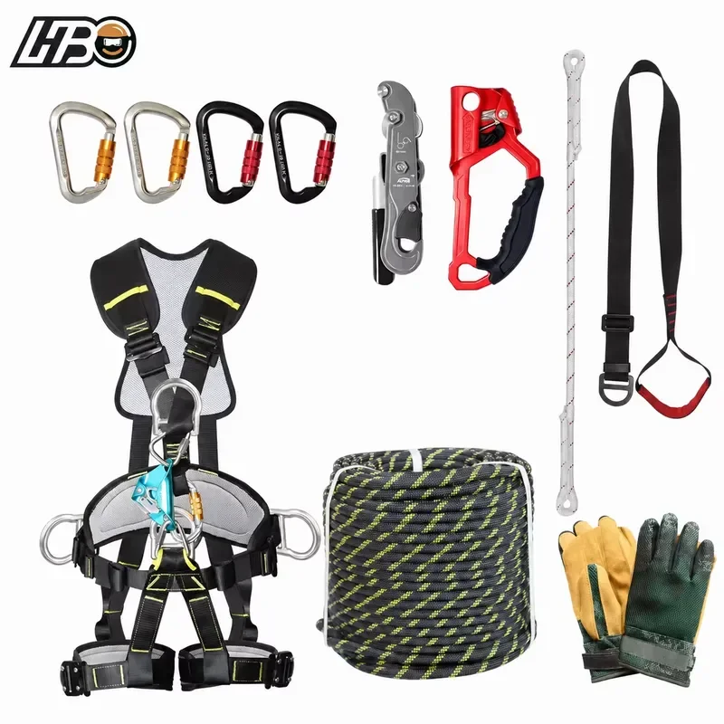 20pcs Rope Rescue System Kit with D Buckle Carabiner Fall Protection Seat Belt Accessories Headlight Replacement Wheel Set