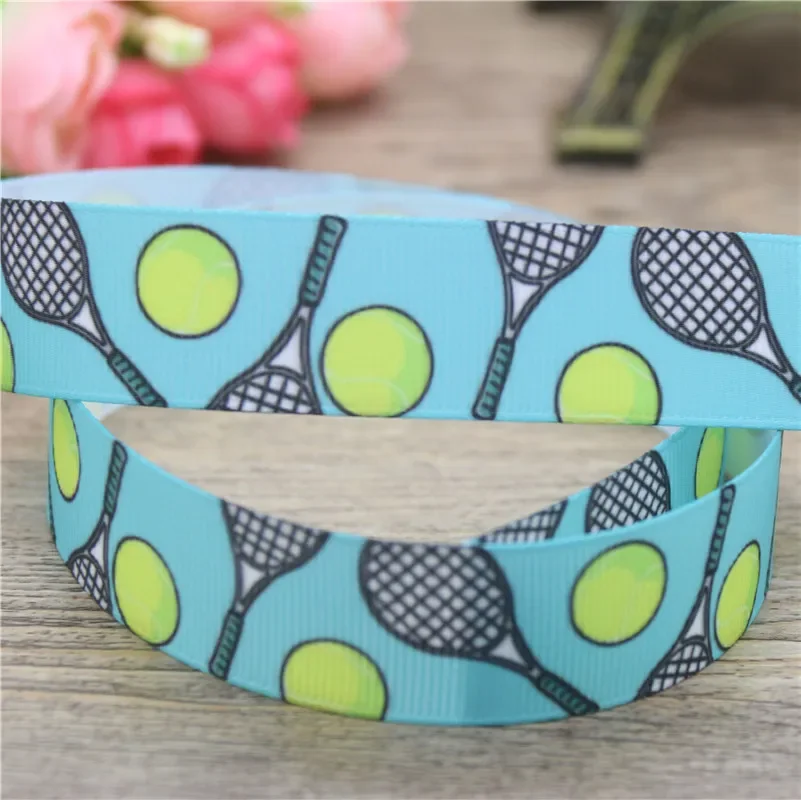 DHK 7/8'' 5yards Tennis Ball Sport Printed Grosgrain Ribbon Accessory Hairbow Headwear DIY Decoration Wholesale OEM C1571