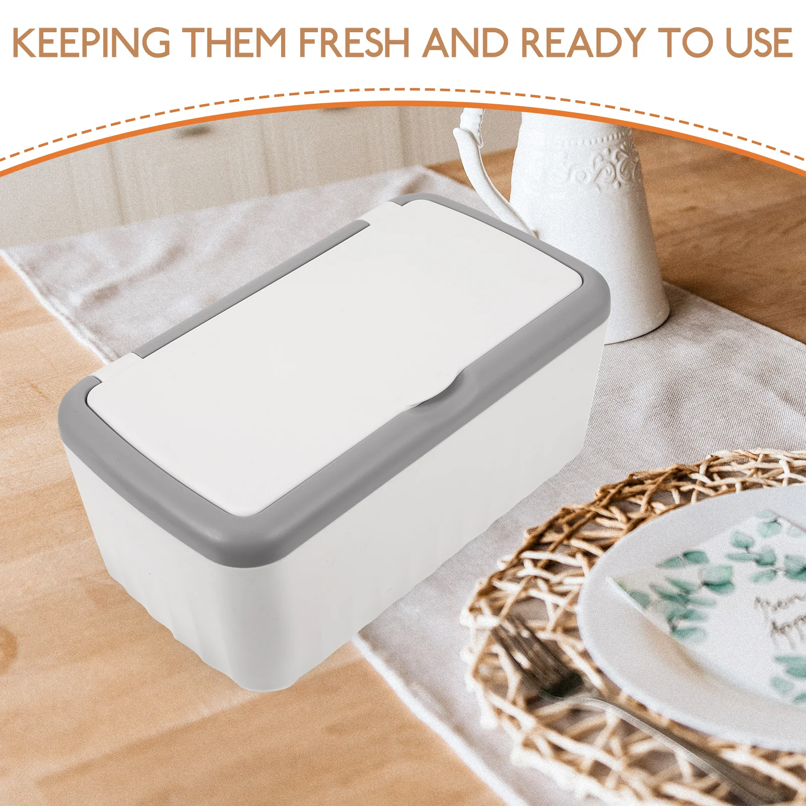 

Wipe Box Large Capacity Dustproof Wet Dry Tissue Box White Retro Style Home Office Living Room Storage Solution