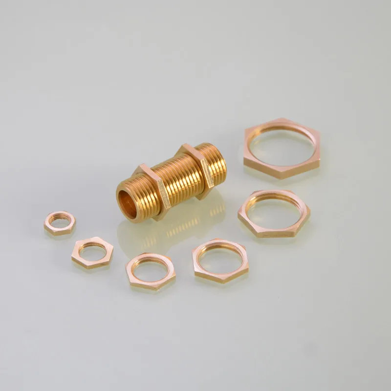 1 5 10 Pcs Brass Hex Lock Nuts Pipe Fitting 1/8 1/4 3/8 1/2 3/4 1 Inch BSP Female Thread Hexagonal Shank Cap Copper Flange Nut