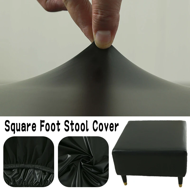

Universal Leather Square Footrest Cover for Shoe Stool Small Bench Cover Storage Ottoman Protector Durable Pu Leather Pad