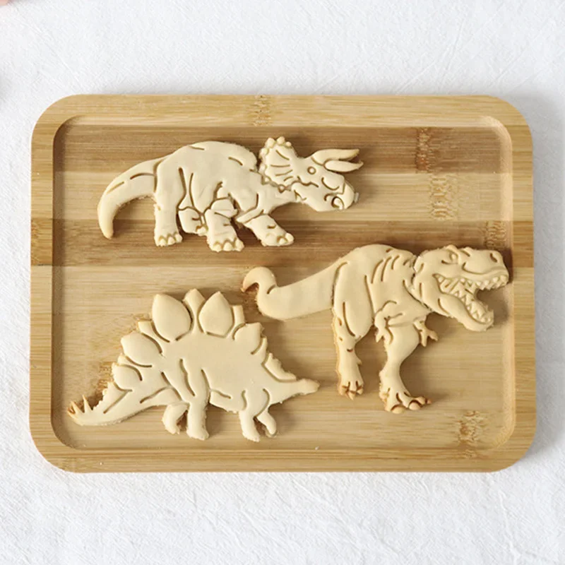 Cartoon Dinosaur Cookie Cutter Dinosaur Biscuit Embossing Mold Fondant Dessert Baking Cake Decorating Tools Kitchen Accessories