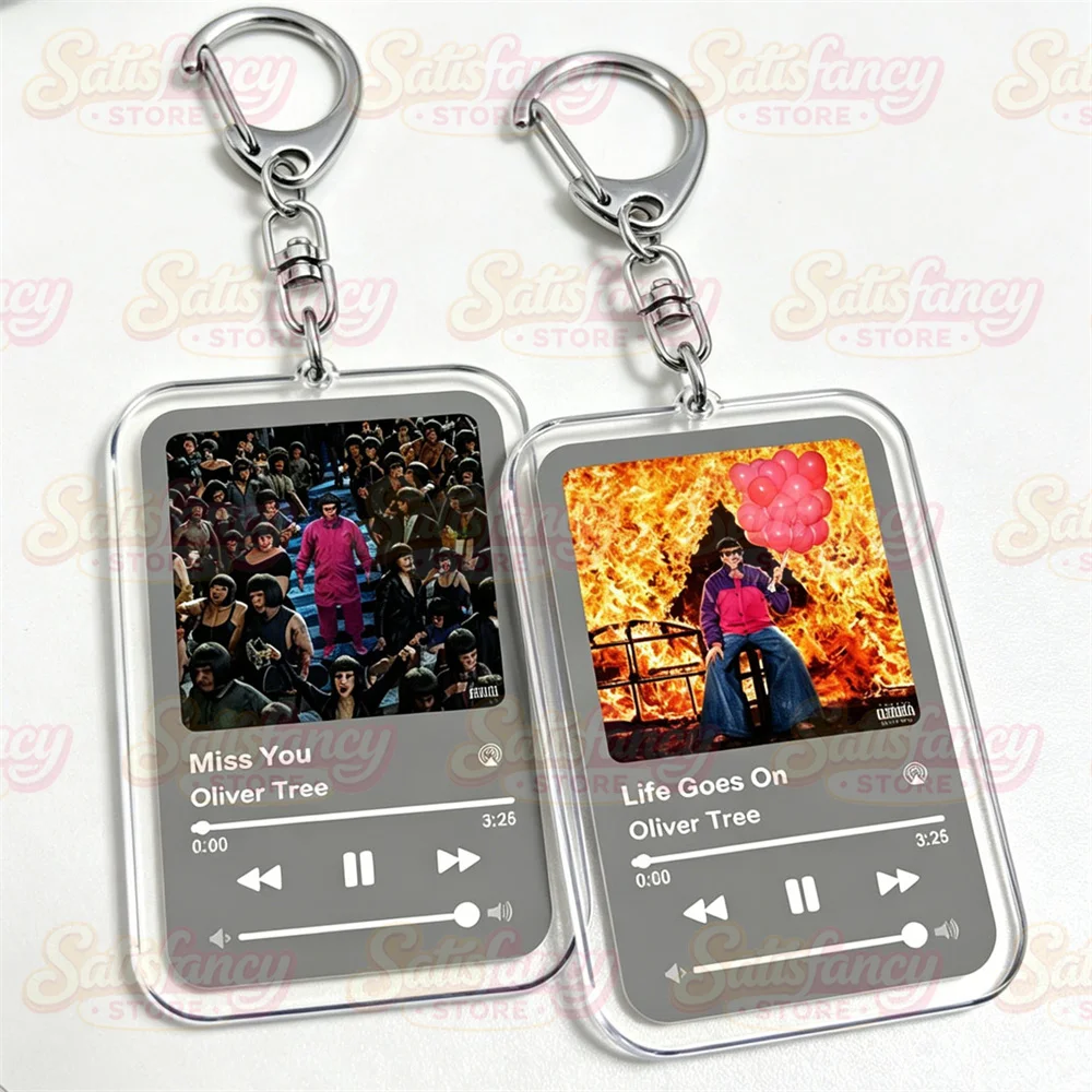 Alien Boy Rapper Music Keychains Life Goes on Miss You  Songs Keyings Jewelry Fans Friends Birthday Gifts