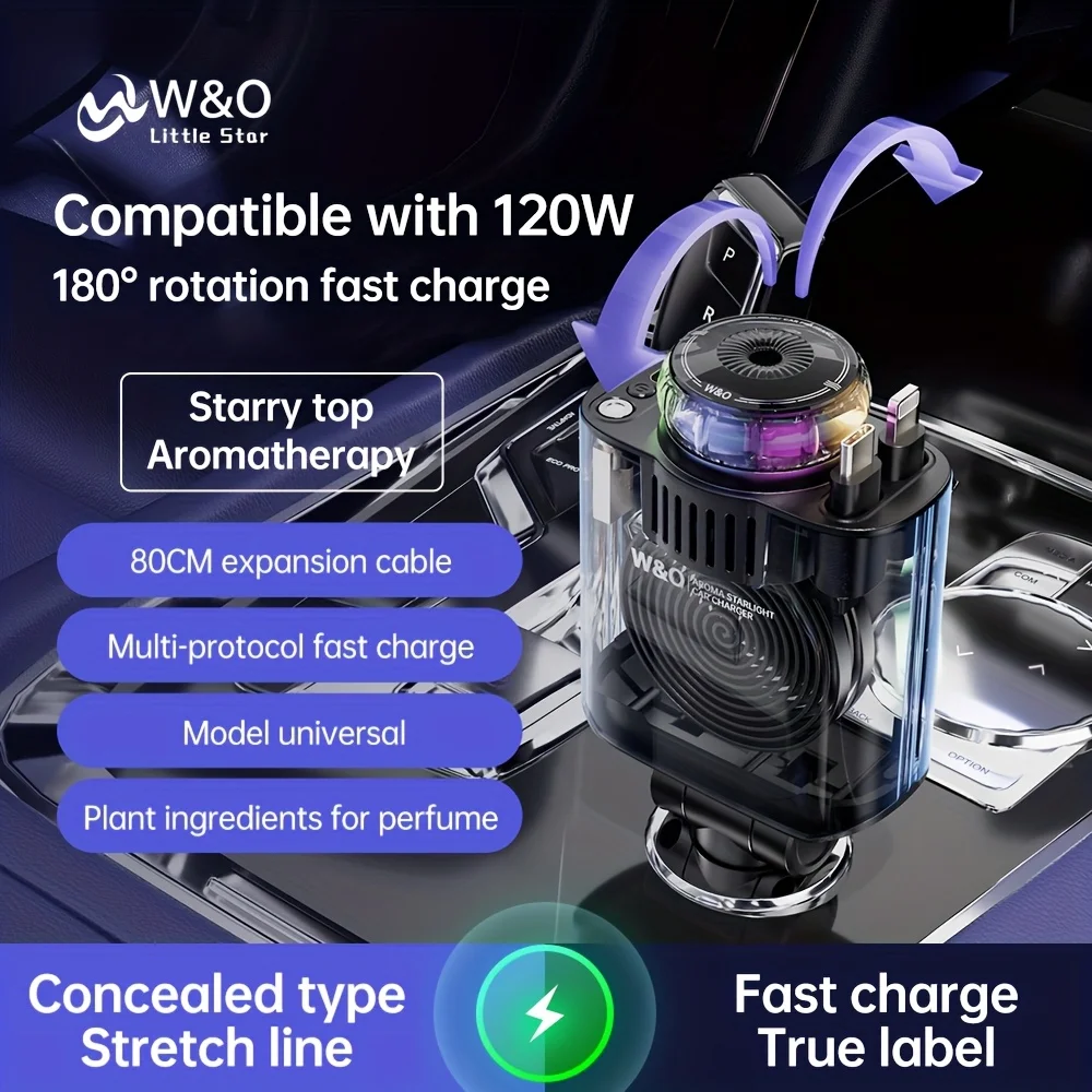Multifunctional Car Charger Air Freshener Starry Light