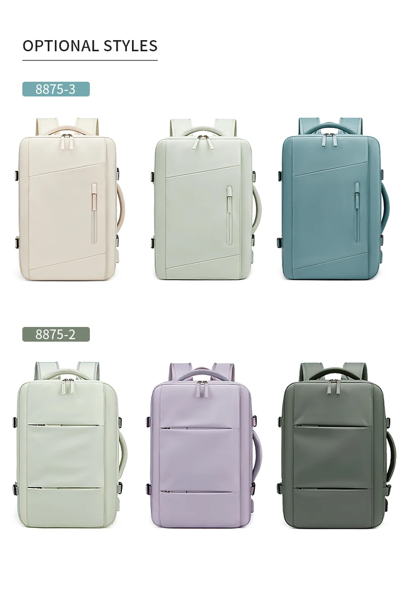 Reiserucksack für Männer, erweiterbar auf 39L, Wander- und Business-Laptop-Rucksack für Frauen, USB-Ladefunktion, 17 Zoll, wasserdichter Schulrucksack – Detail 1