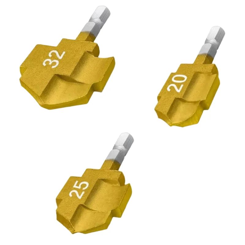 

PPR Lifting Drill Bit Set-20/25/32Mm 1/4Inch Water Pipe Stepped Expansion Drill Bits Titanium Plating Puncher Bit Hex-AT30