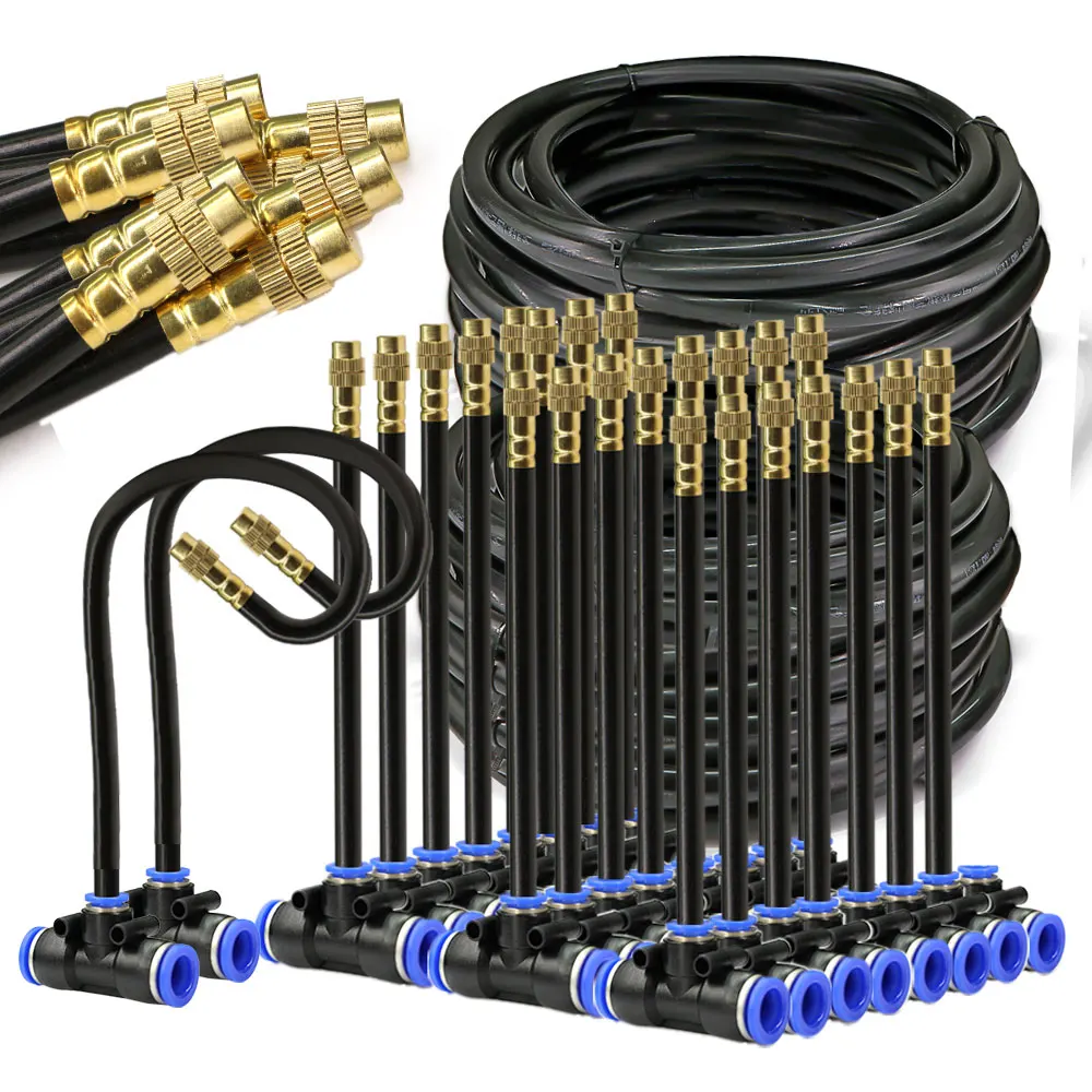 black-8mm-pe-hose-20cm-flexible-nozzle-misting-watering-system-45-60-80-100w-self-priming-pump-adjustable-sprayer-kit-for-garden