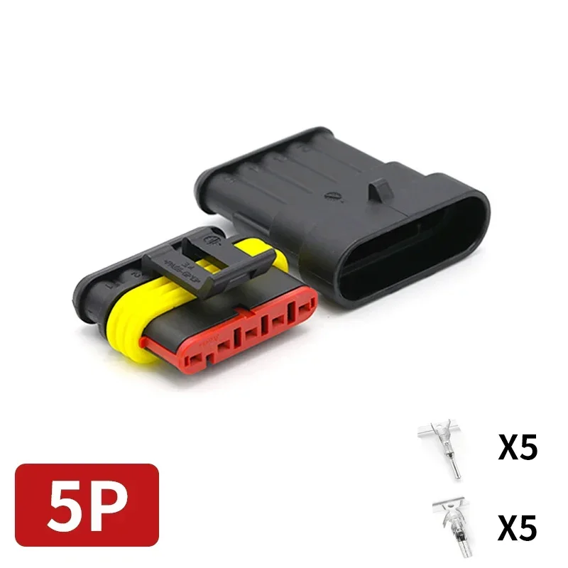 NONE 20/50/100Sets 1,5 Serie AMP Automobilanschlüsse 1/2/3/4/5/6 Pin Super Seal Wasserdichter elektrischer Kabelstecker PA66 Nylon 10