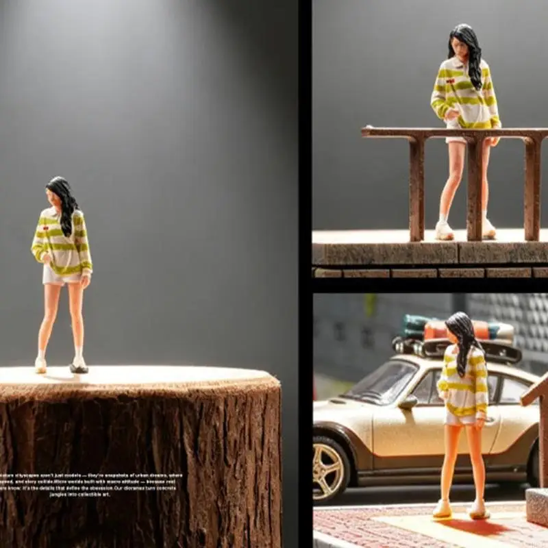 Gestreifte Mädchenfigur, Modell, Maßstab 1:64, handbemalte Miniaturfigur für architektonische Darstellungen, Dioramen, B03E – Detail 8
