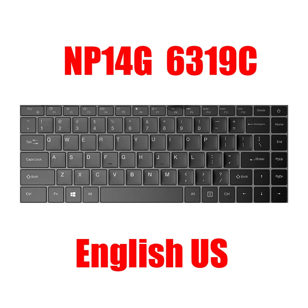 

Laptop Keyboard NP14G 6319C US VER:01 English US Black Without Backlit New
