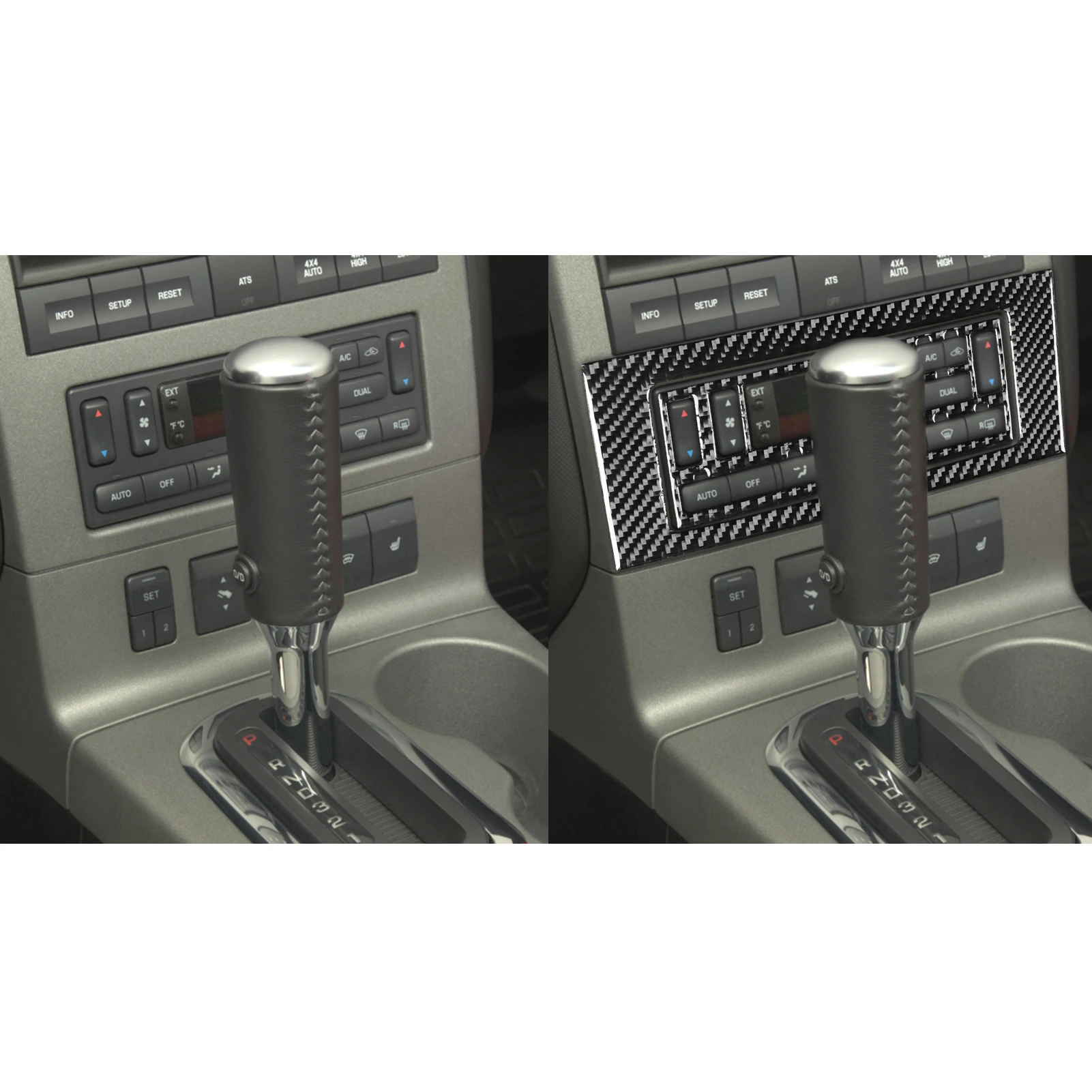 ألياف الكربون اكسسوارات السيارات غطاء عجلة القيادة مصباح الحاجب تقليم ملصق التعديل الداخلي لفورد اكسبلورر 2008—2010 #2