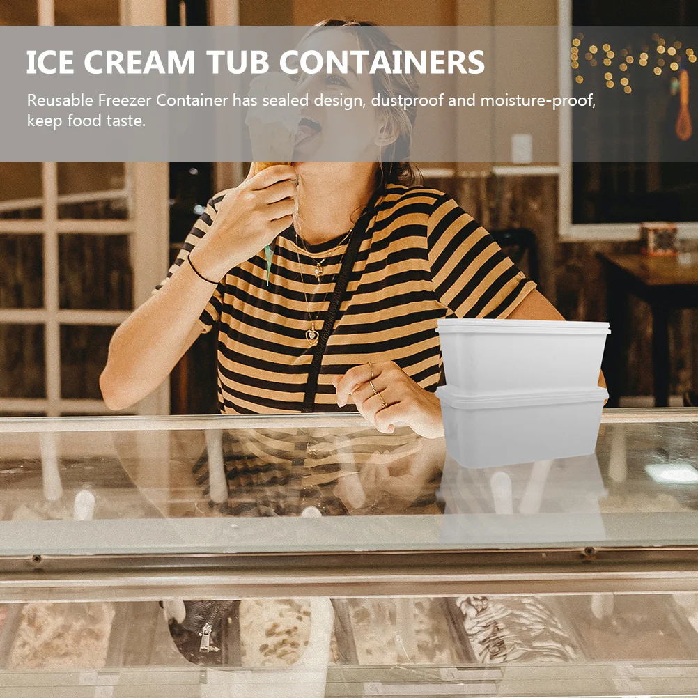 Ice Cream Box Reusable Sealed Freezer Storage Container Professional Preservation Kitchen Food Tub Odorless Life Moisture