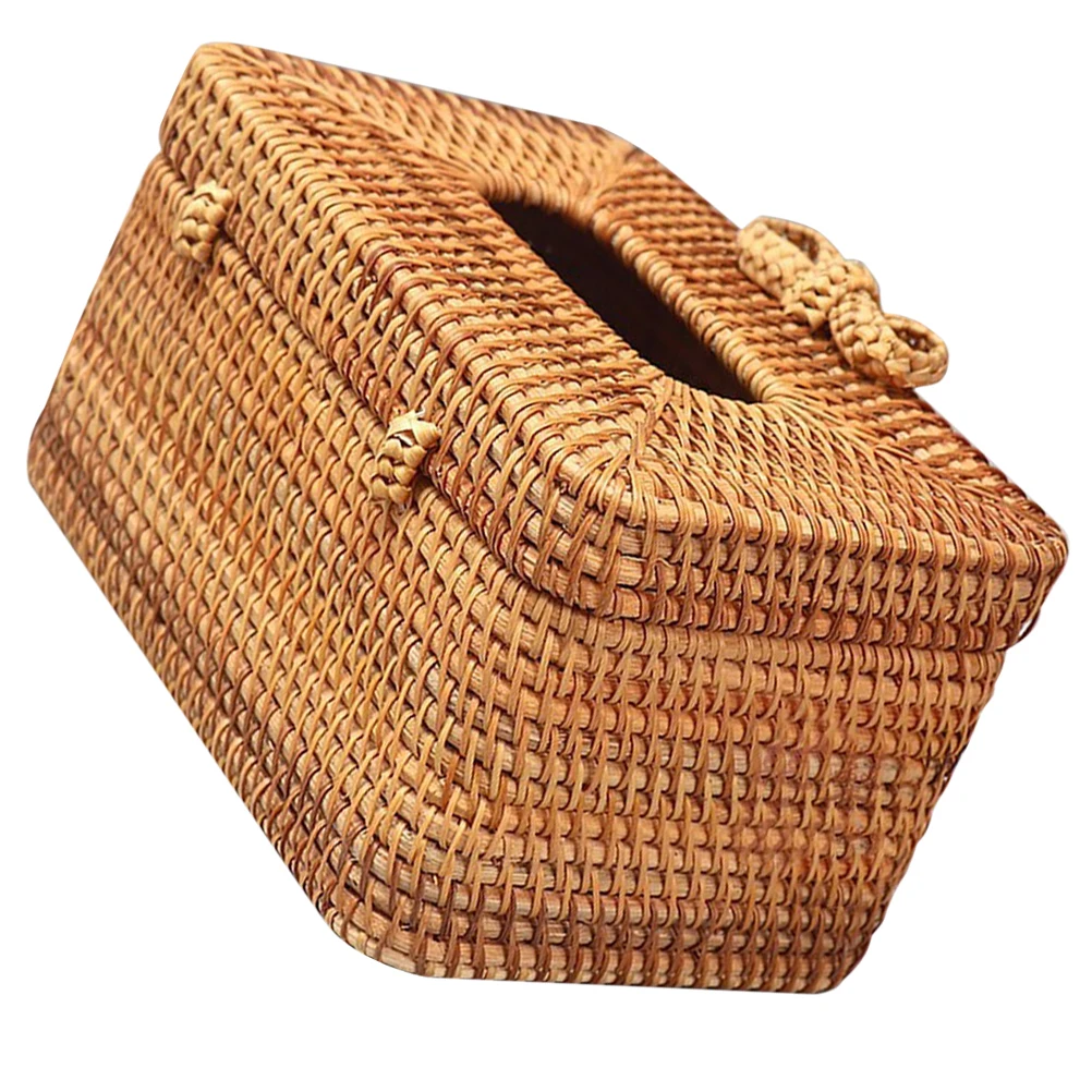 

Handwoven Wooden Hotel Woven Use Napkin Tissue Box Case Paper Towel Stylish Napkin Storage Holders Tissue Holder Holder