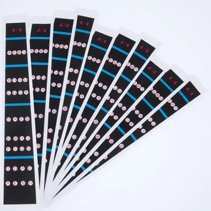 10Sheets Violin Fingerboard Stickers 4 4 Size Intonation Decals Finger Guide Fretboard Marker Accessories for Learners