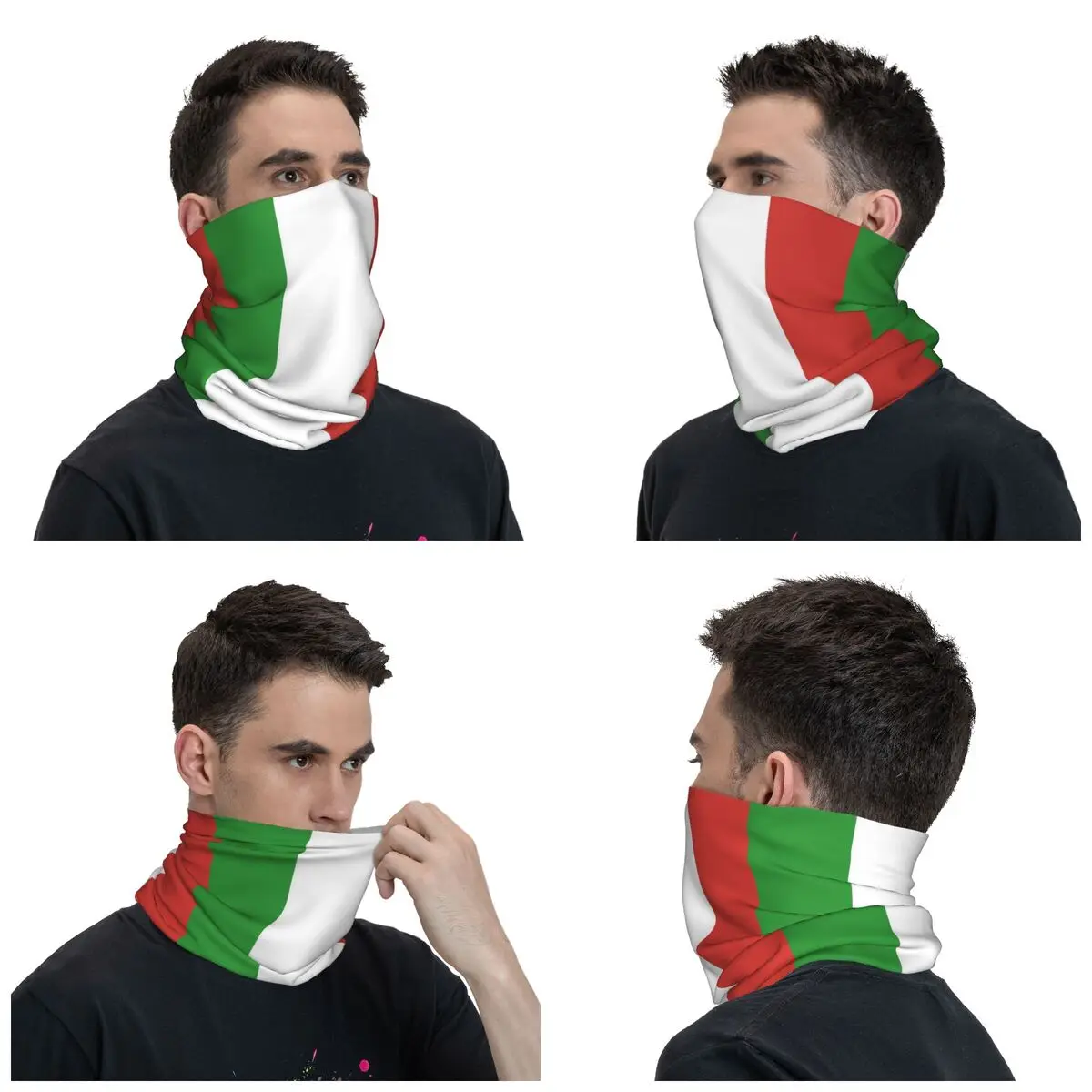 Italy Flag Bandana Neck Cover Printed Balaclavas Face Mask Scarf Warm Headwear Hiking Unisex Adult All Season