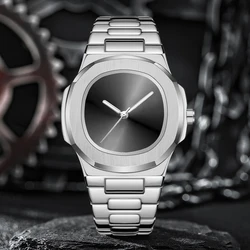 PINTIME Top Brand Mens Watch Simple Face Fashion Watches Stainless Steel Band Classic Wristwatch for Men Watches Relogio