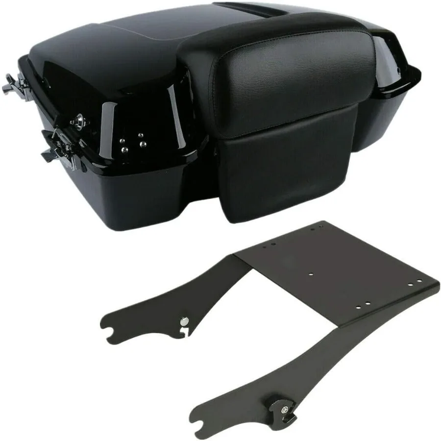 

Нарезанный багажник мотоцикла, черная защелка, спинка, монтажная стойка для Harley Touring 19972008, Road King Road Glide Street Glide Electra