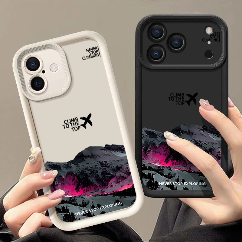 Schneeberg-Bedruckte Weiche TPU-Handyhülle für iPhone 17 Pro Max Air 16e 16 15 14 Pro Max 13 12 Pro 16 15 14 Plus Silikonhülle