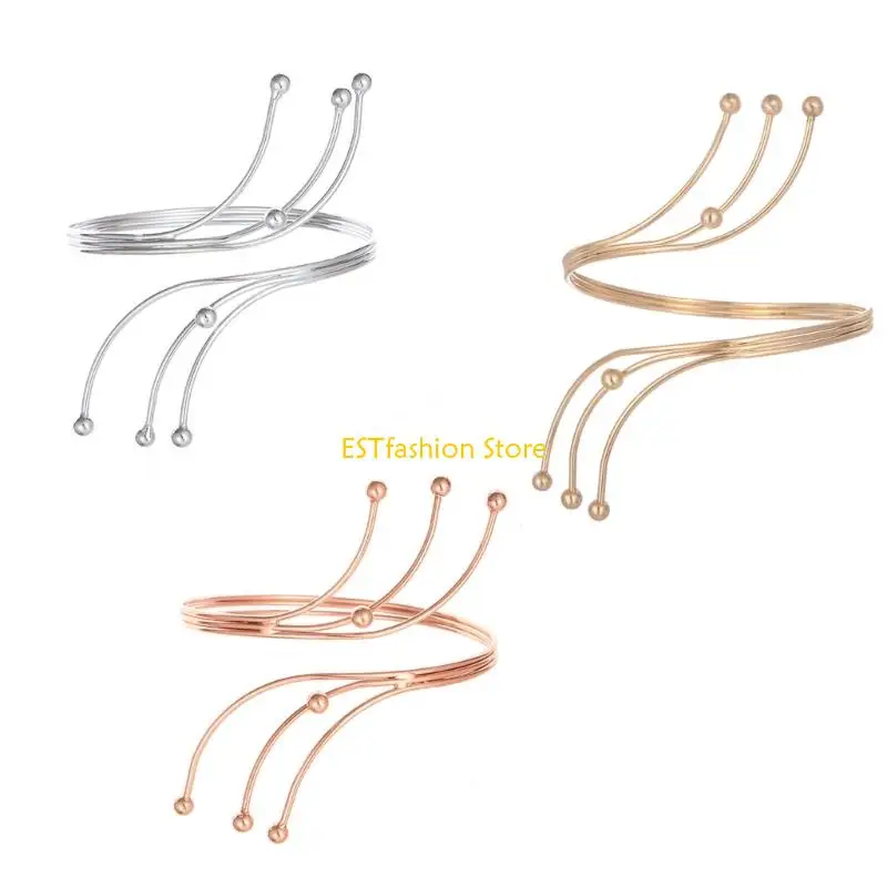 

Y5GC Open Cuffs Upper Arm Bracelet Cuff Bracelet Smooth Edged Electroplated Armwear